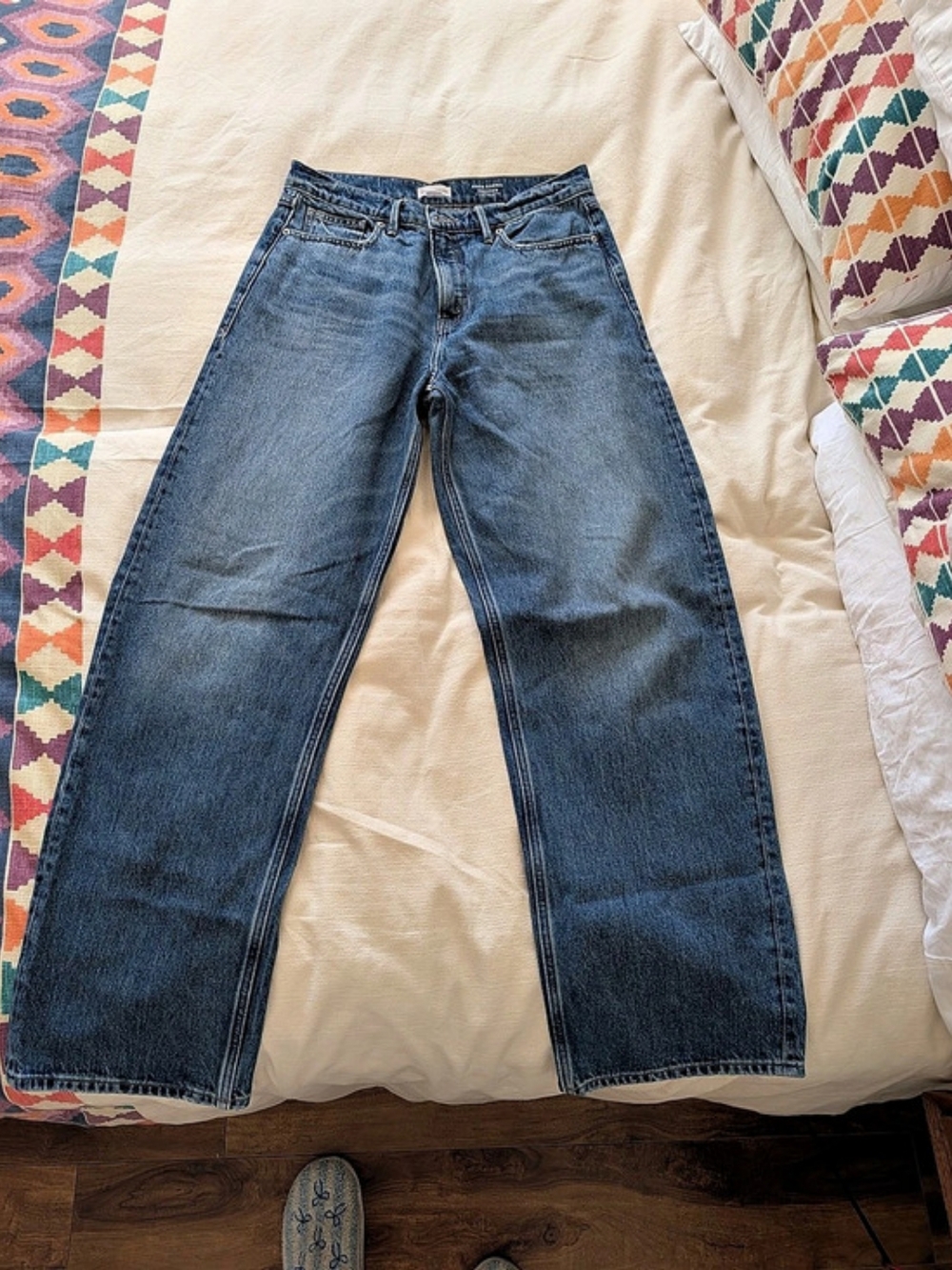 Good American Good Barrell Straight Leg Jeans Blue Waist 29 Like New